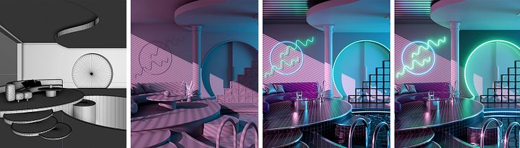 Visualização 3D de interiores retrô com Cinema 4D