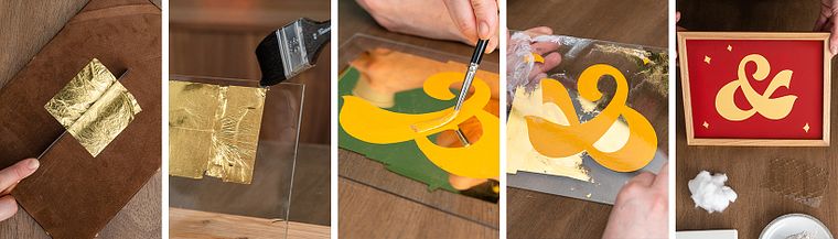 Lettering et dorure pour la peinture sur verre inversé