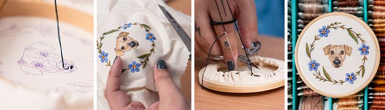 Bestickte Accessoires: Tierminiaturen mit Nadelmalerei