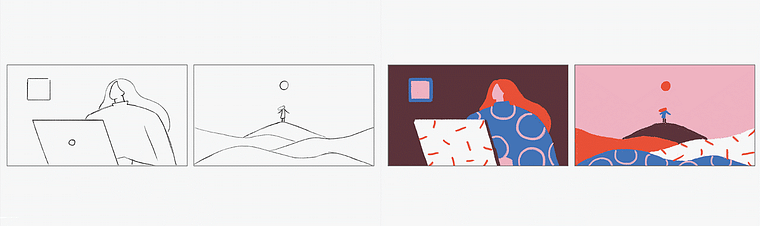 Transizioni animate con illustrazione 2D e After Effects