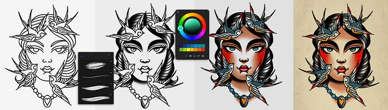 Old-School-Tattoos mit Procreate designen