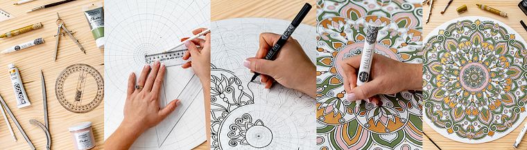Mandala in acrilico con tecniche professionali