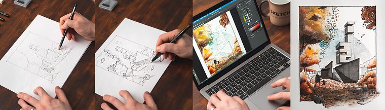 Dessin d'architecture : du papier à Photoshop