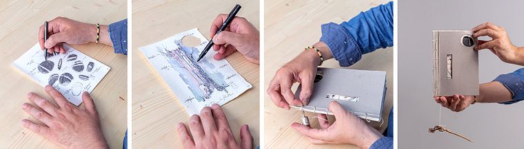 Travel sketchbook con tecniche miste