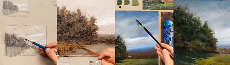 Pintura al óleo de paisaje con técnicas al aire libre