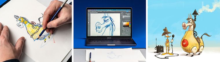 Ilustración de animales con personalidades humanas