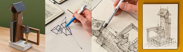Artistic Architectural Drawing with Ink