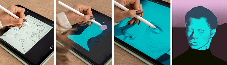 Potret fantasi di Procreate