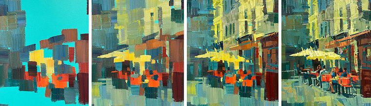 Impressionistisches Malen mit Acrylfarben: Straßenszenen-Techniken