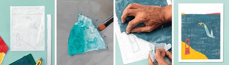Illustration narrative : techniques de gouache et de collage