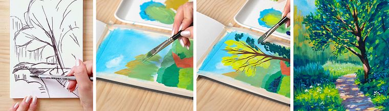 Landschaftsmalerei mit Gouache für Anfänger