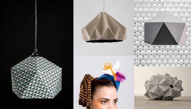 Criação de luminárias de origami com papel