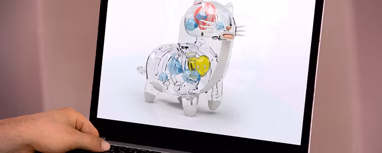Desain karakter 3D dalam gerakan