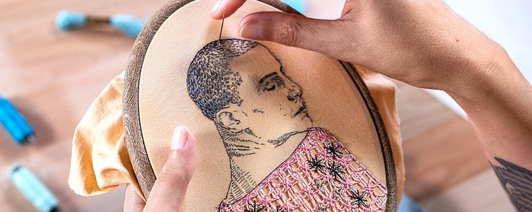 Creation of Embroidered Portraits