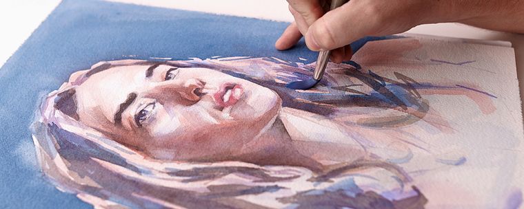 Artistic Portrait with Watercolors