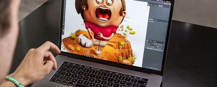 Digitale Illustration mit Volumen und Textur