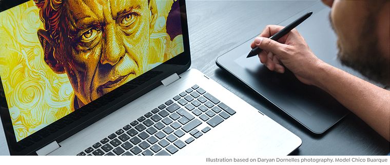 Técnicas de ilustração de retratos com Illustrator e Photoshop