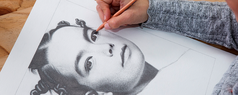 Graphite Portraits with Digital Design