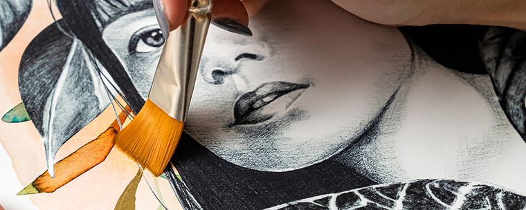 Portrait Illustration with Analog and Digital Techniques