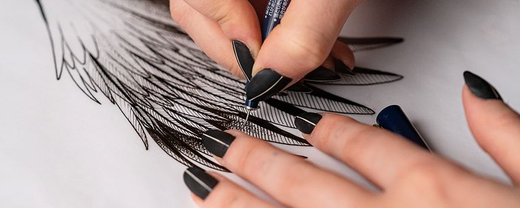 Desenho de tatuagem blackwork