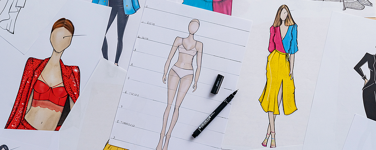 Ilustración de bocetos de moda