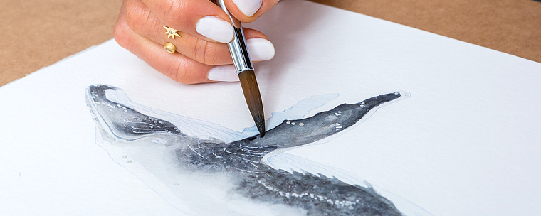 Techniques d'illustration naturaliste : baleines à l'aquarelle