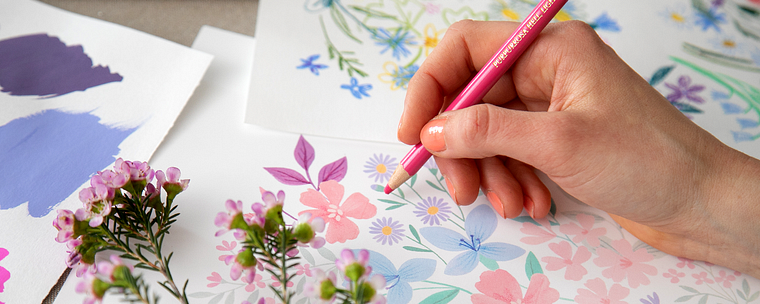 Ilustração e design de padrões florais