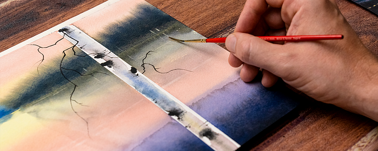 Sfeervolle landschappen met aquarel