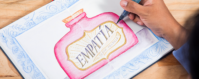Creative Lettering Techniques in an Artistic Sketchbook