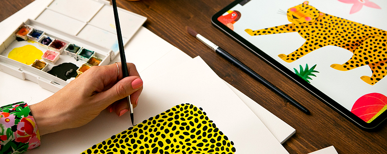 Digital Pattern Illustration Inspired by Flora and Fauna