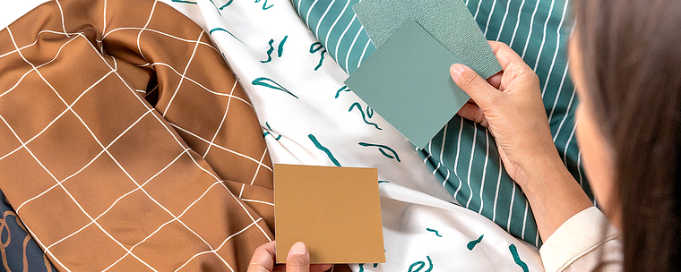 Composição e cor para design têxtil e de superfícies