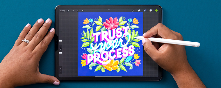 Lettering digital: combine flores e letras com Procreate
