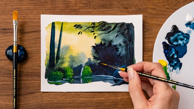 Paesaggi fantasy con acquerello e gouache