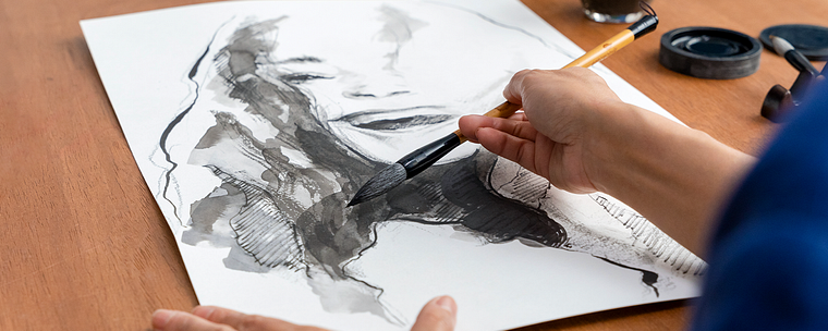 Mindful Painting with India Ink