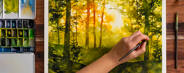 Verträumte Aquarell-Landschaften: Halte Licht fest