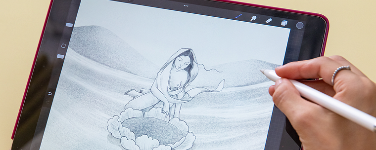 Ilustrasi karakter wanita seperti mimpi