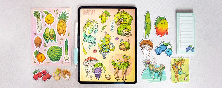 Von der Natur inspiriert: Illustriere niedliche Charaktere