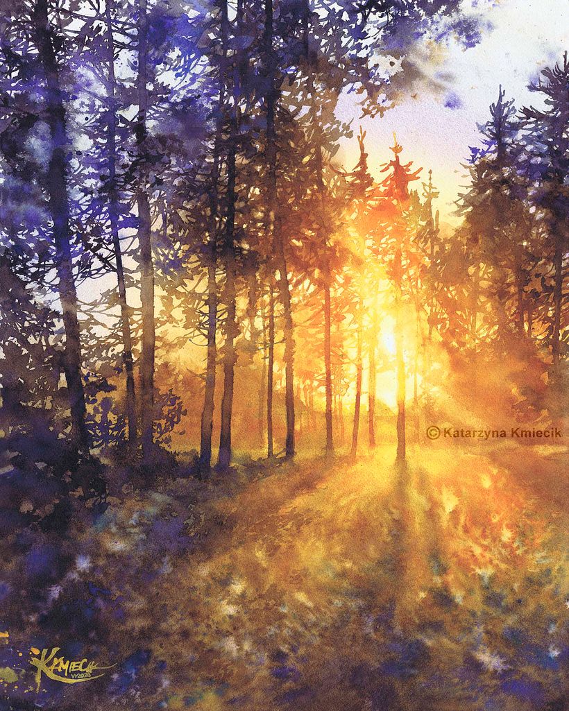 Watercolor Magic: Dreamy Landscapes with Katarzyna by Katarzyna Kmiecik