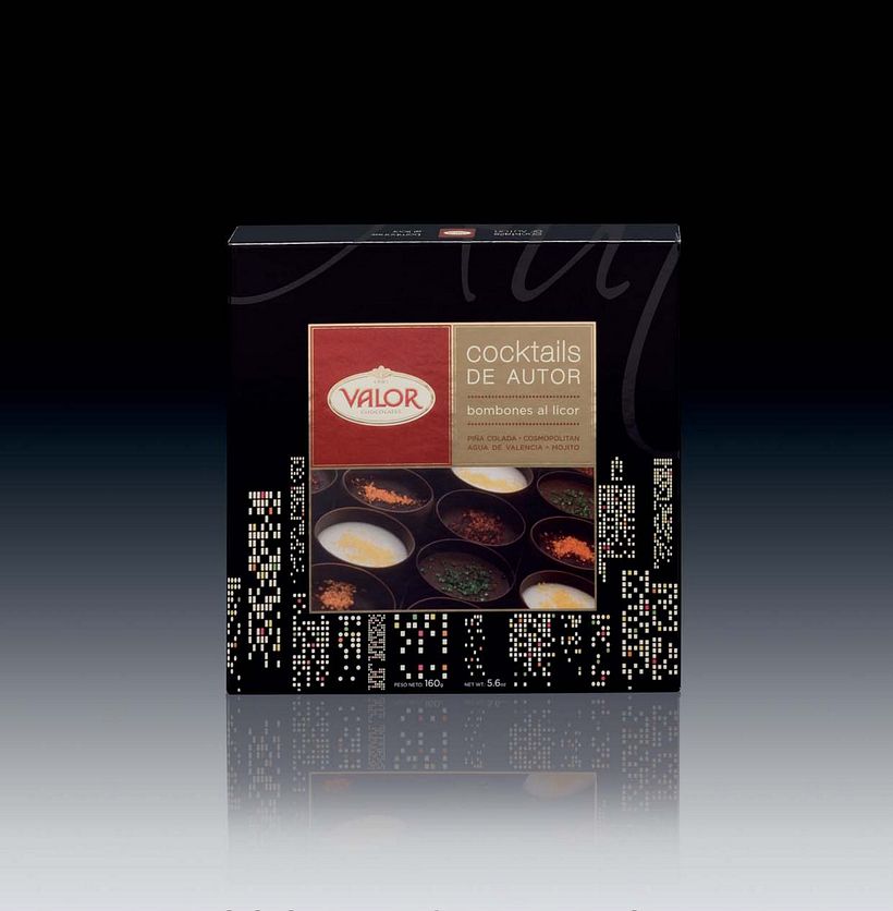 Valor. Bombones al licor. Packaging 1