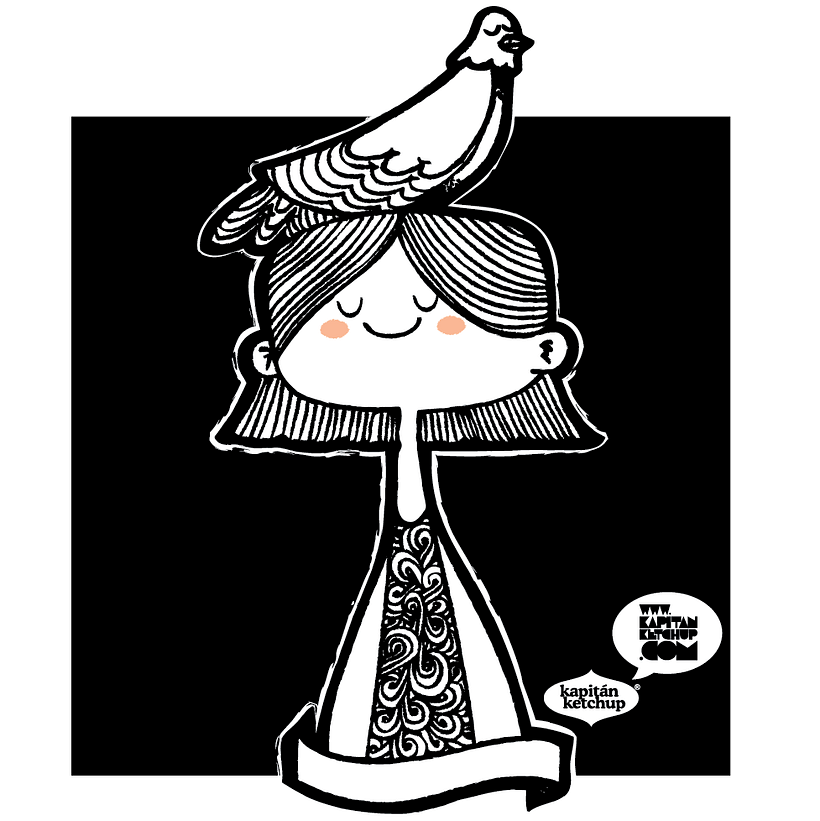 a girl, a bird 1