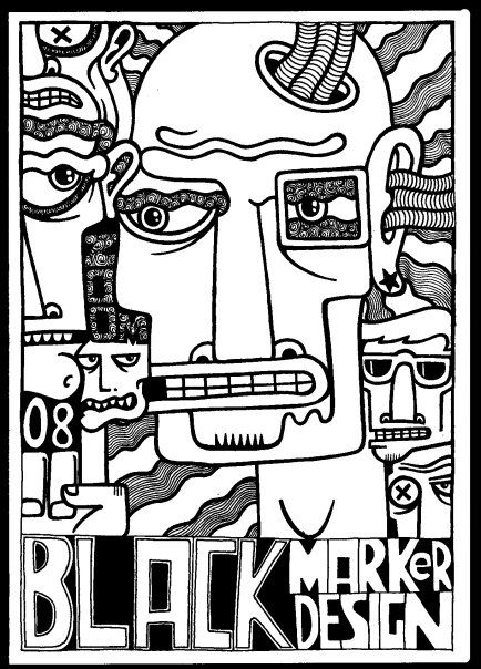 dibujos sobre papel en blanco y negro 14