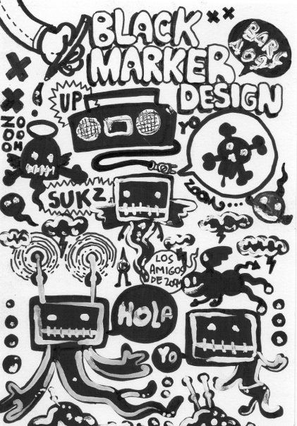 dibujos sobre papel en blanco y negro 7