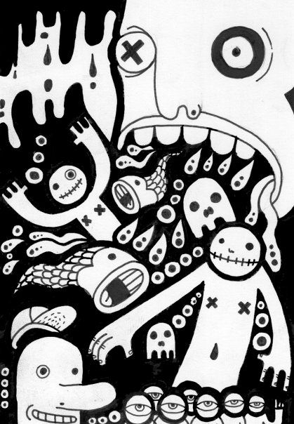 dibujos sobre papel en blanco y negro 2