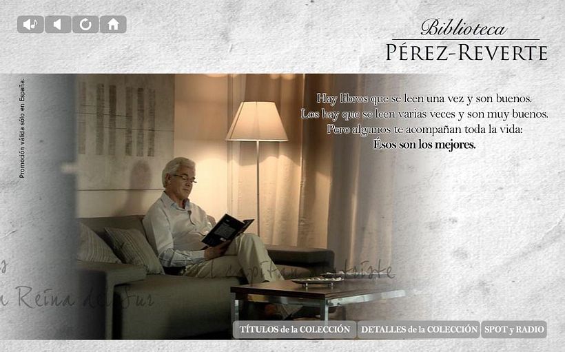 Microsite Pérez-Reverte - Diseño