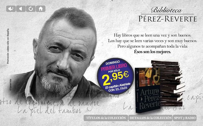 Microsite Pérez-Reverte - Diseño