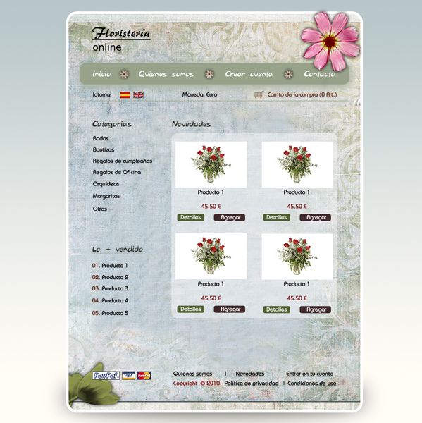 Diseño web floristería online 1