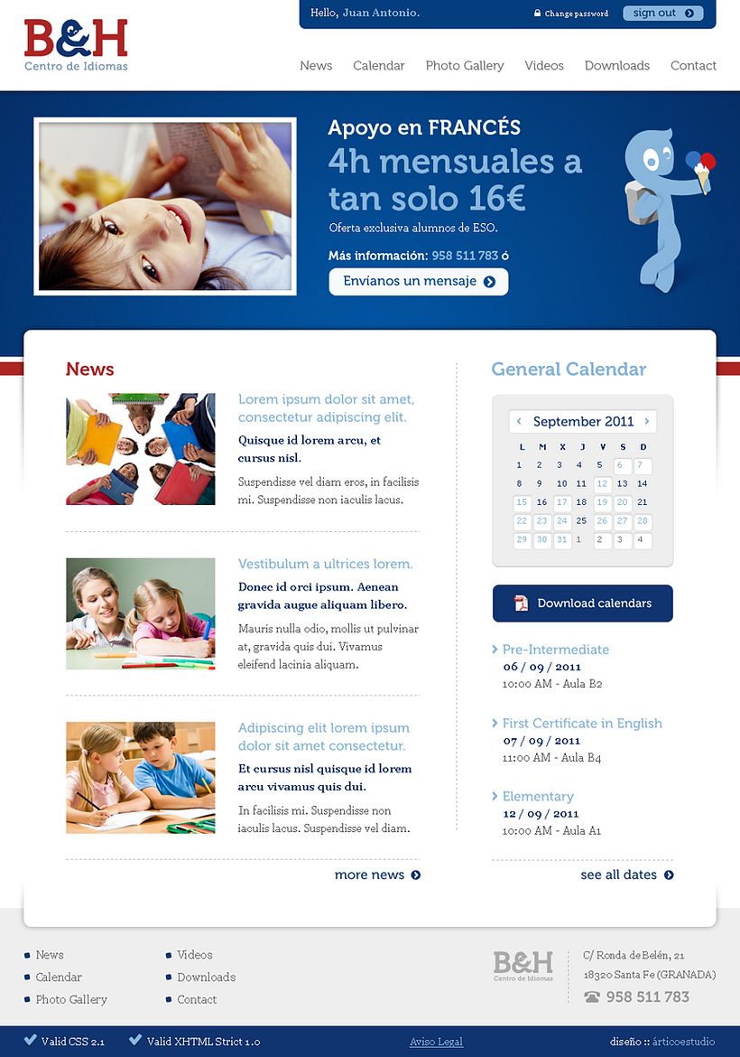 Sitio Web Idiomas B&H 6
