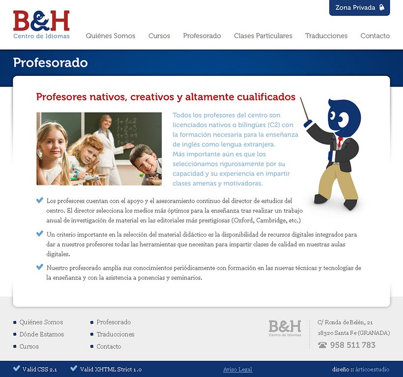 Sitio Web Idiomas B&H 3