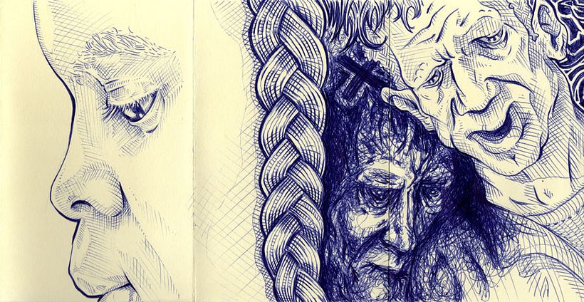 CUADERNO DE VIAJE POR EGIPTO, ilustración a bolígrafo sobre papel MOLESKINE. Egipto, 09 TRAVEL NOTEBOOK BY EGYPT, illustration in pen on Moleskine paper. Egypt, 09 2