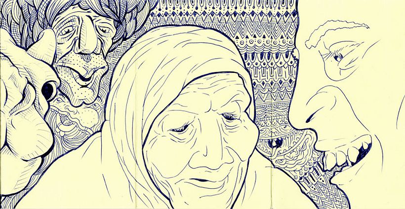 CUADERNO DE VIAJE POR EGIPTO, ilustración a bolígrafo sobre papel MOLESKINE. Egipto, 09 TRAVEL NOTEBOOK BY EGYPT, illustration in pen on Moleskine paper. Egypt, 09 11